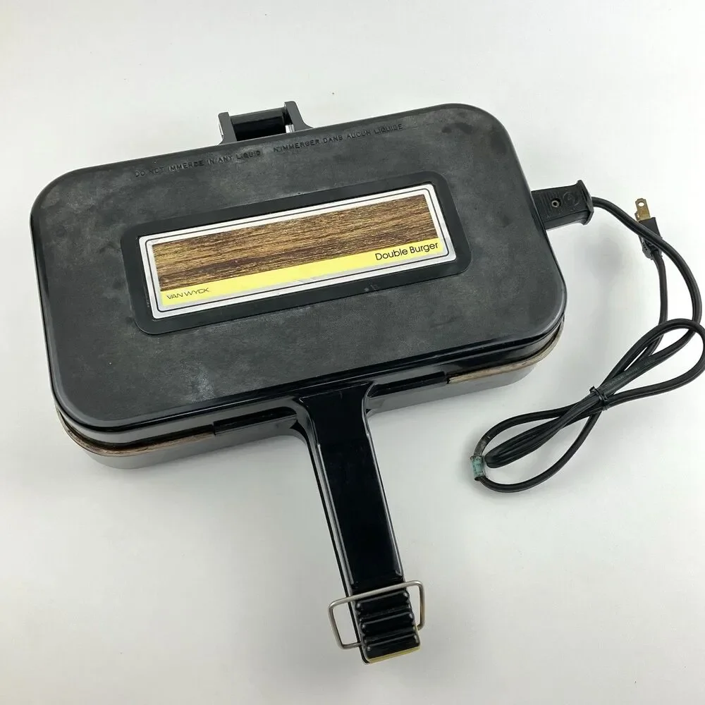 Vintage Van Wyck Double Burger Maker Sandwich Press Grill Griddle Hamburger